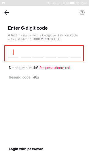 Type Confirmation Code